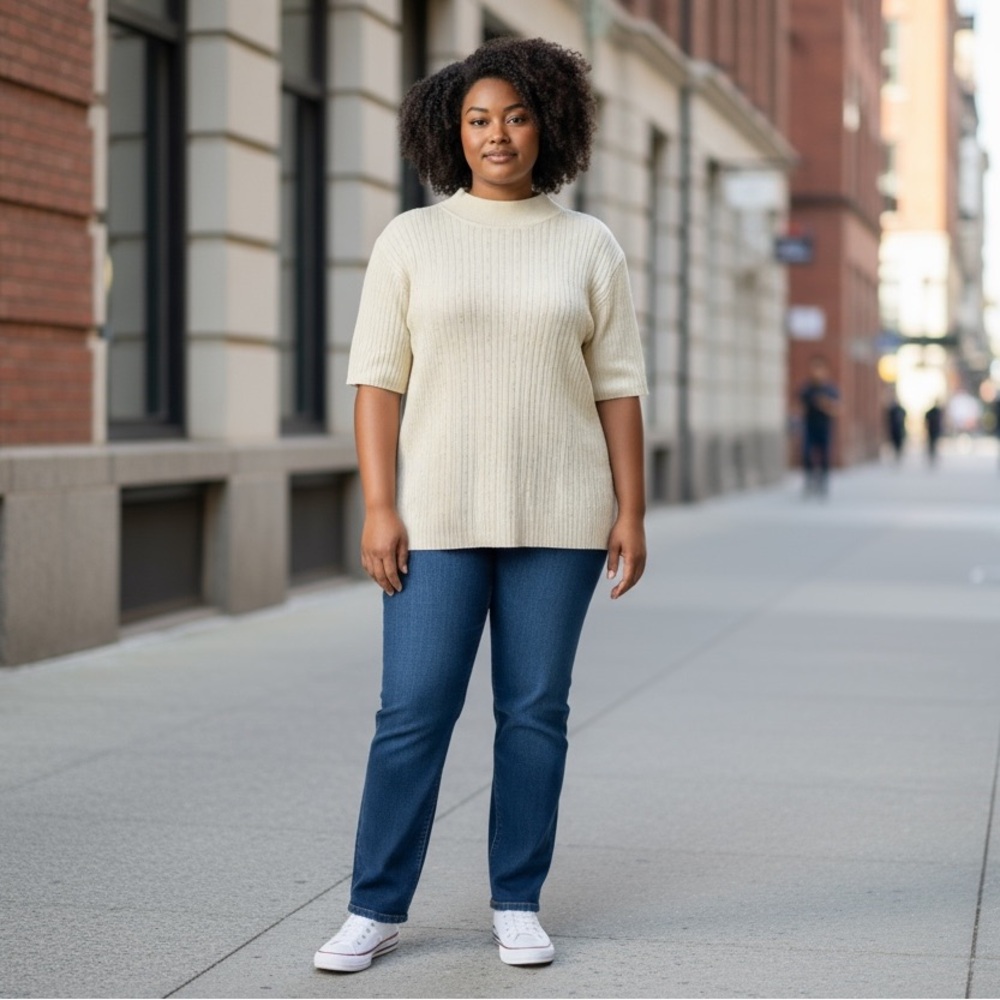 Elegant White Alfred‎ Dunner Sweater